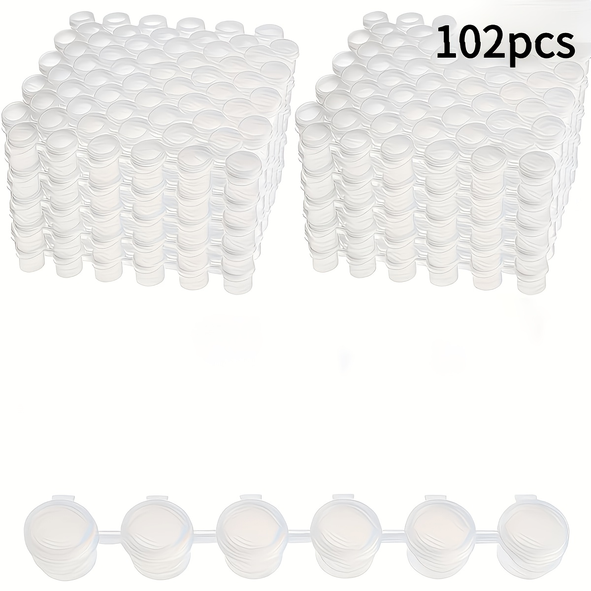TEMU 102/186 Stück Leere Farbbehälter - Mini-Acrylfarben Gläser mit Deckel, 2 ml/0,07 oz Leere Fläschchen, Feine Farbe Leere Boxen, Geeignet für