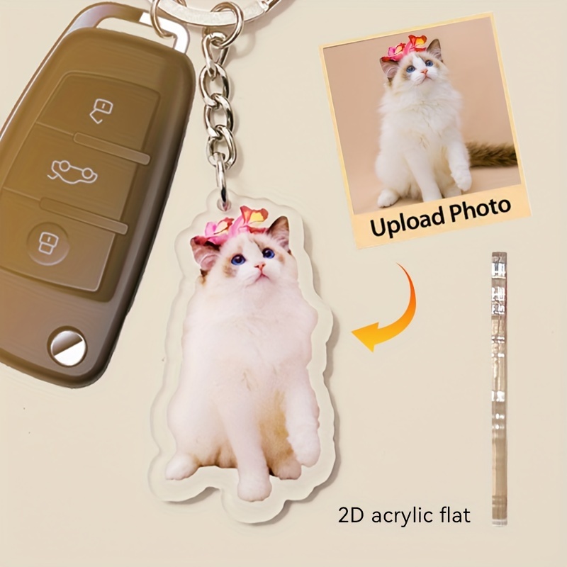 

Custom Photo Acrylic Keychain - Personalized Transparent Car Key Ring