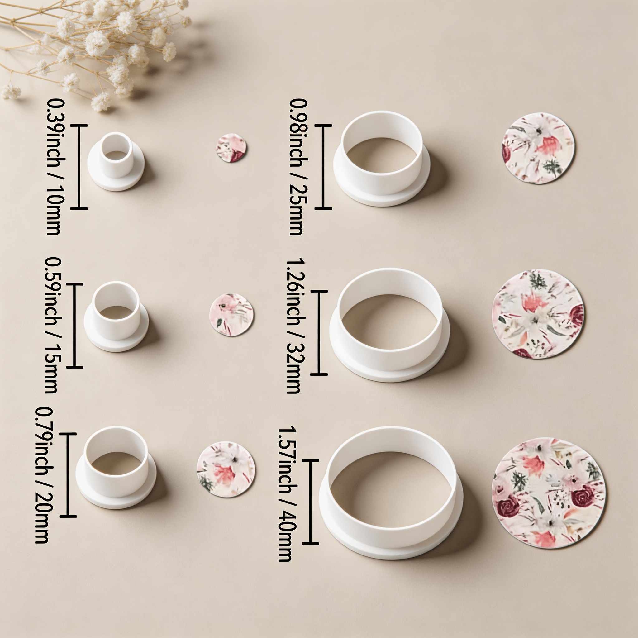 6pcs Minimalist Round Polymer Clay Earring Cutter Mold | Unlock Your Jewelry Creation Inspiration | From Mini Studs To Large Pendants, Sized To Fit Needs, Minimalist And Smooth No Secondary Polishing