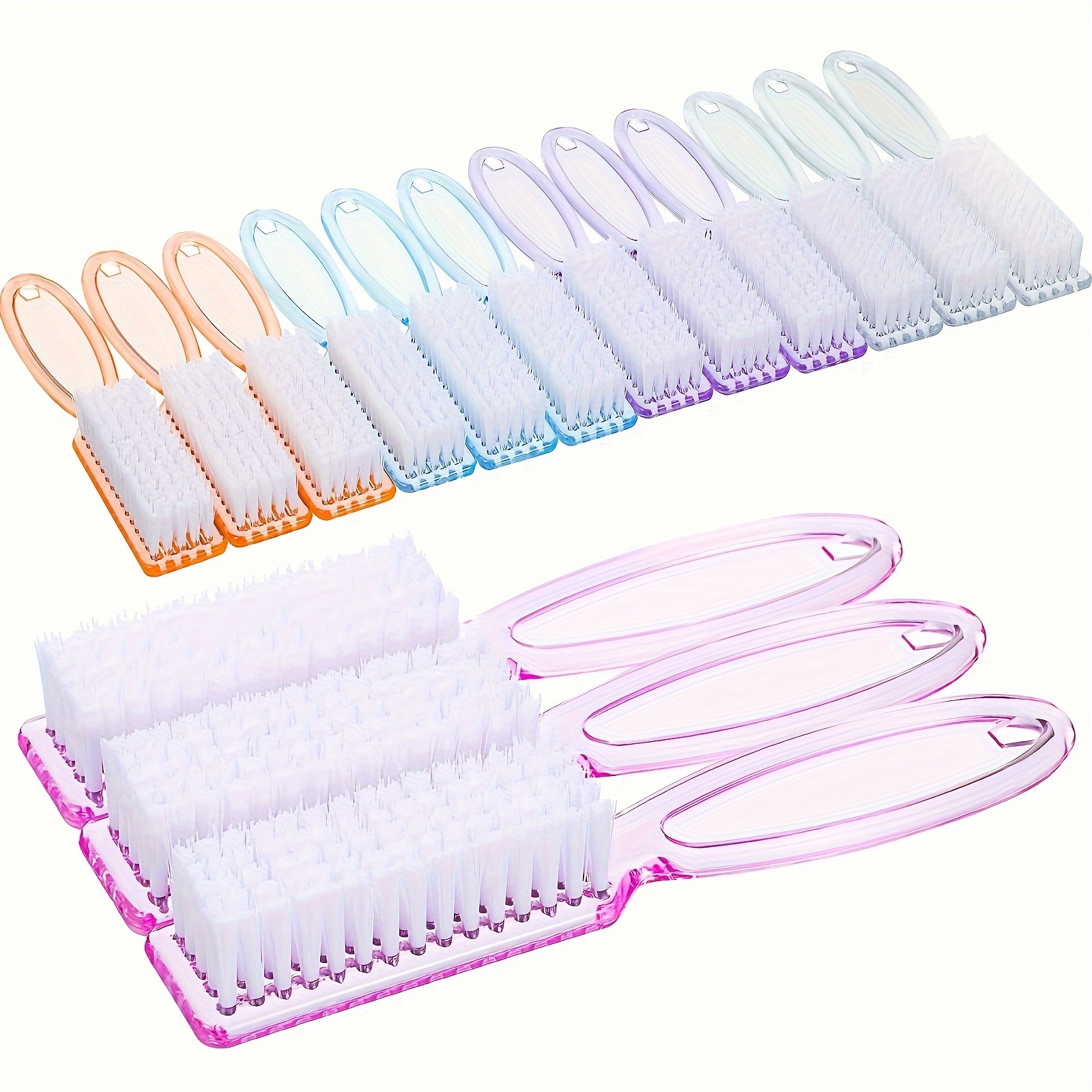 

15pcs Nail & Toenail Cleaning Brush Set - , 5 Vibrant Colors, Manicure & Pedicure At Home, Nail Brush