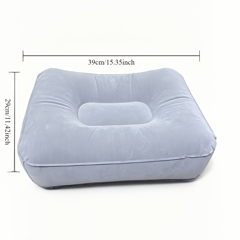 Reposapiés inflable para uso doméstico, almohada de soporte portátil para piernas, reposapiés de clase económica, apto para escritorios domésticos, exteriores y uso en coche — Gris