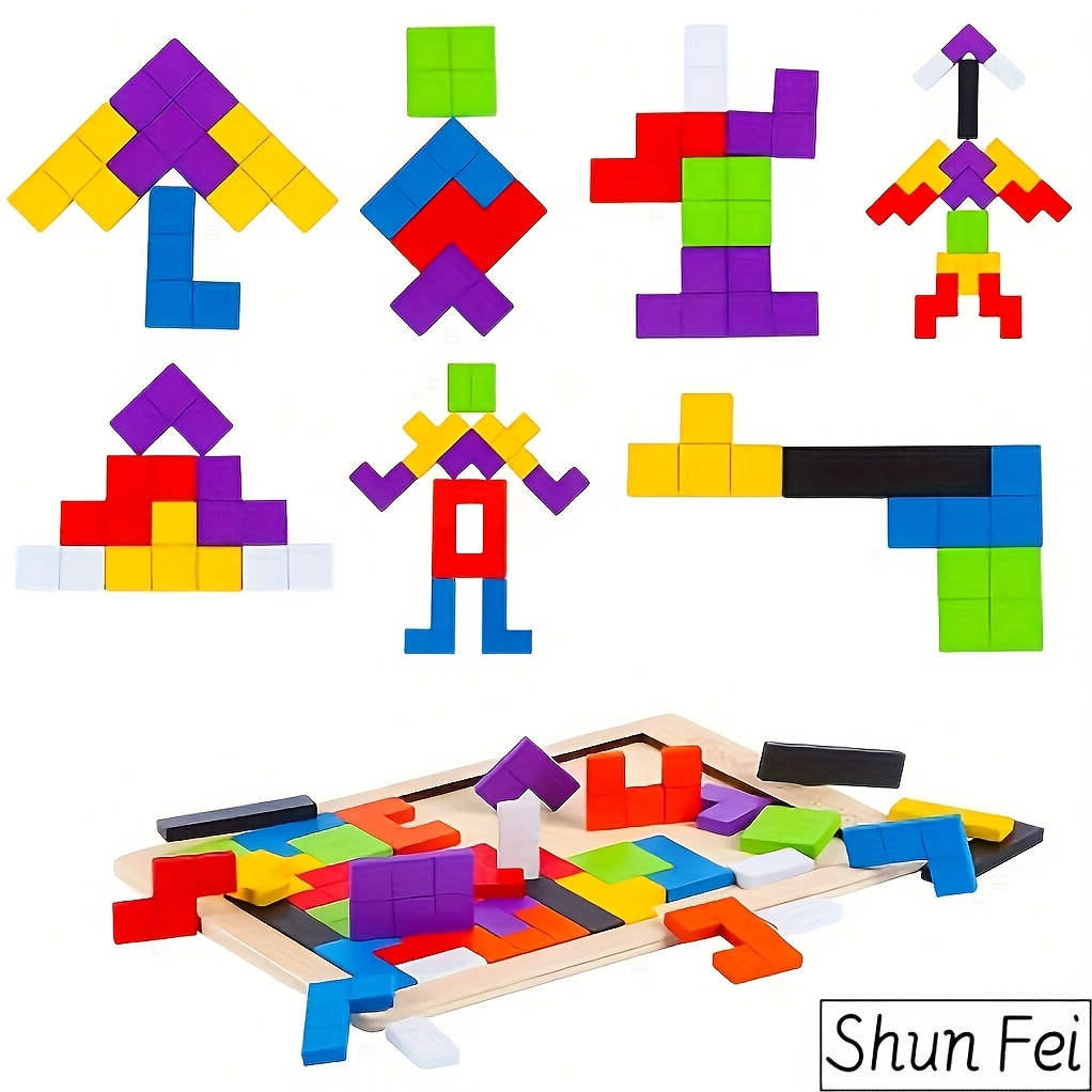 Wooden Blocks Puzzle, Colorful 3D Game