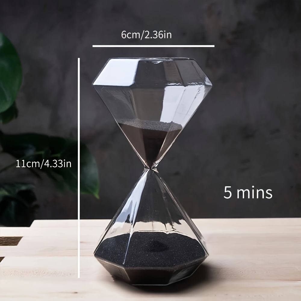 TEMU ダイヤモンド砂時計タイマー - 5分 電球型砂時計 砂漏れ皿型、ダイニングテーブル装飾、タイマー、家庭の雰囲気作りへのギフト、モダンレトロな室内装飾に最適