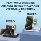 3-i-1 15w snabbladdnings trådlös laddningsstation, kompatibel med iphone 16, 15, 14, 13, 12, 11, x, 8 pro max/pro/mini/plus, lämplig för iwatch /9/8/7/6/5/4/3/2 se, och kompatibel med 3/2/pro.