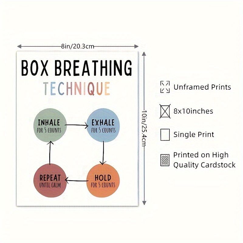 Therapy Office Decor Box Breathing Technique Calming Corner - Temu ...