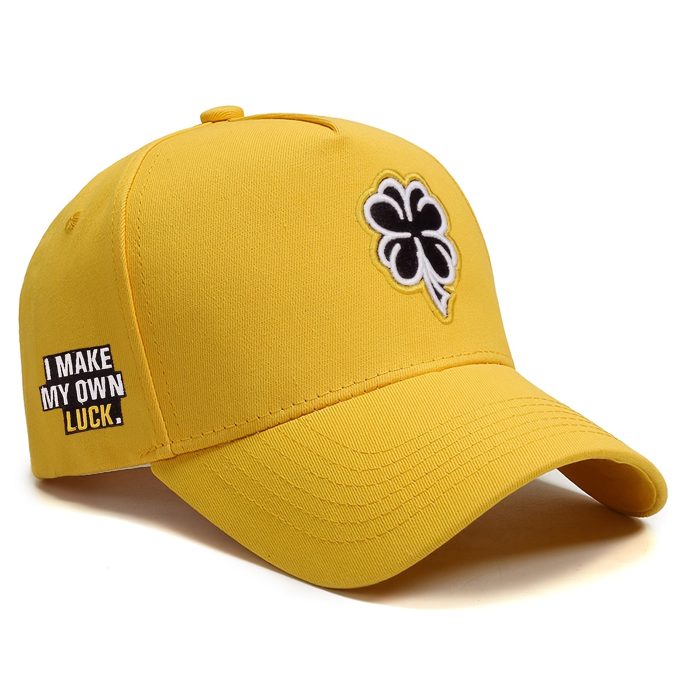 TEMU Men's Clover Embroidery Baseball Cap Unisex Trucker Hat Breathable Adjustable Golf Sun Hat Women's Summer Fashion Curved Brim Sun Cap Men's Y2k