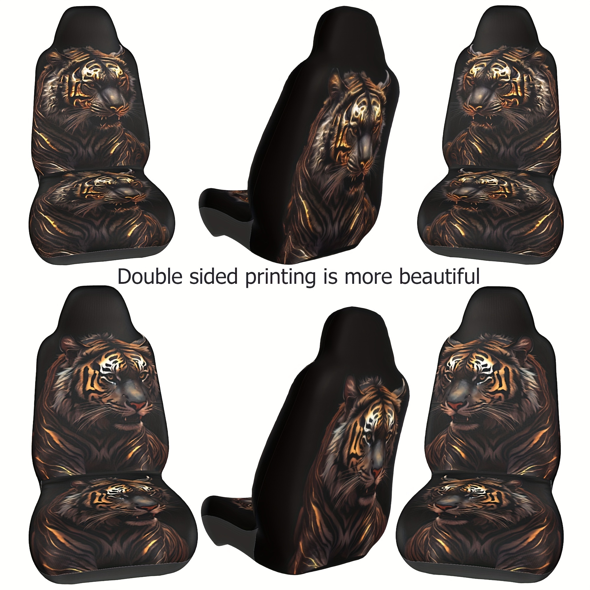 Stylish tiger print two sided pattern automotive seat covers temu ireland