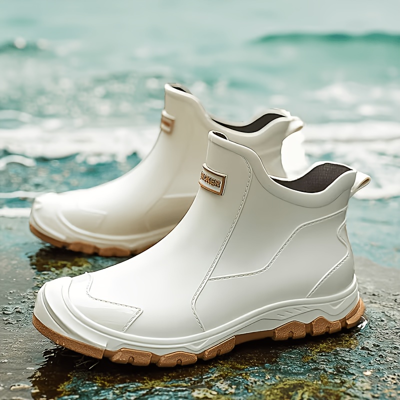 Men'S Thick-Soled Height-Boosting Ankle Rain Boots| Summer Outdoor Slip-Resistant Waterproof Rain Boots| Unisex Ankle Boots - Full Size Range, All-Season, Lightweight And Comfortable, Perfect for Everyday Wear