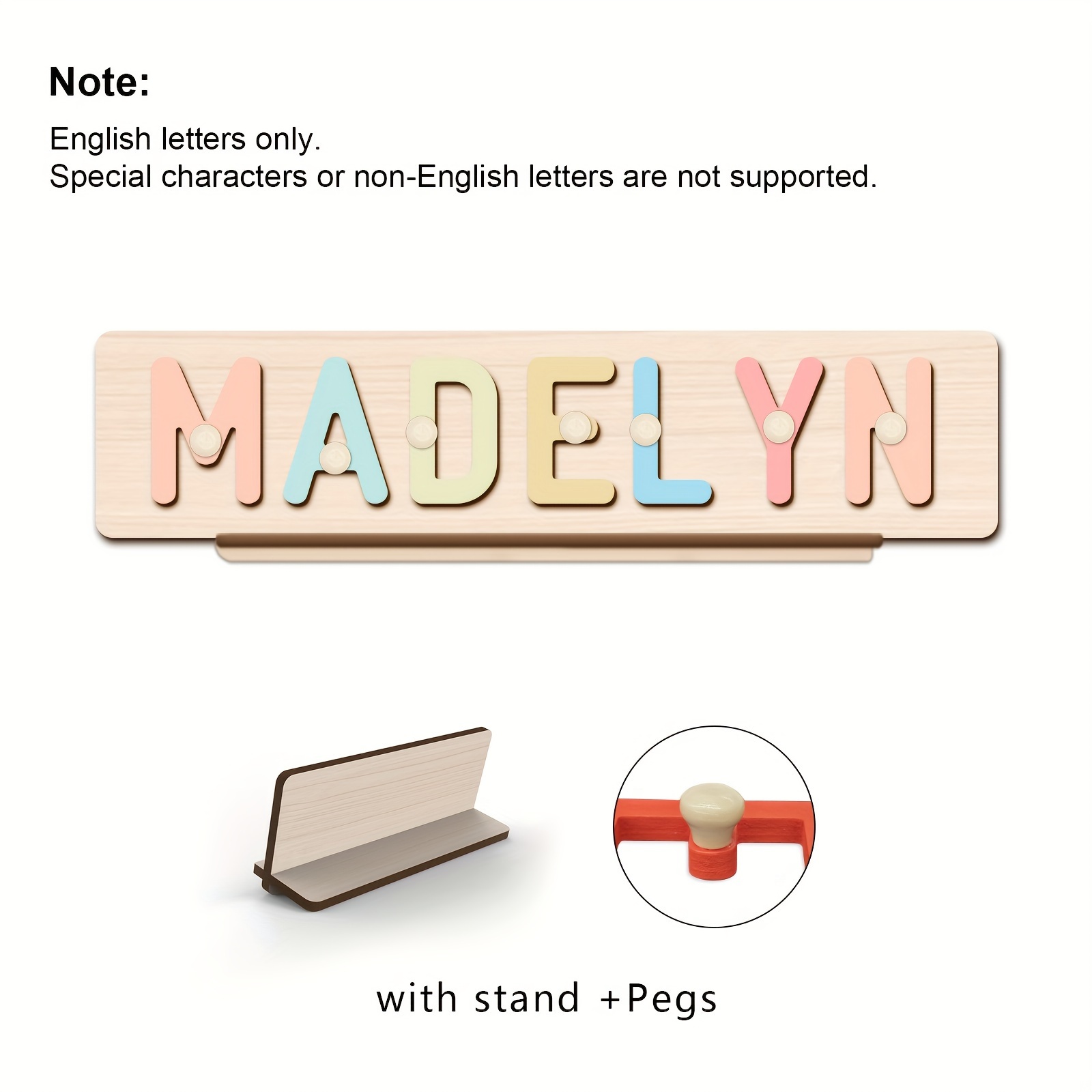 Personalized Wooden Name Puzzle for Kids, Interactive Alphabet Toy