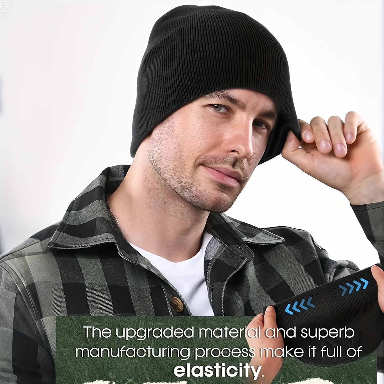 double layer beanie hats men women ultra soft stretchy  display picture 3