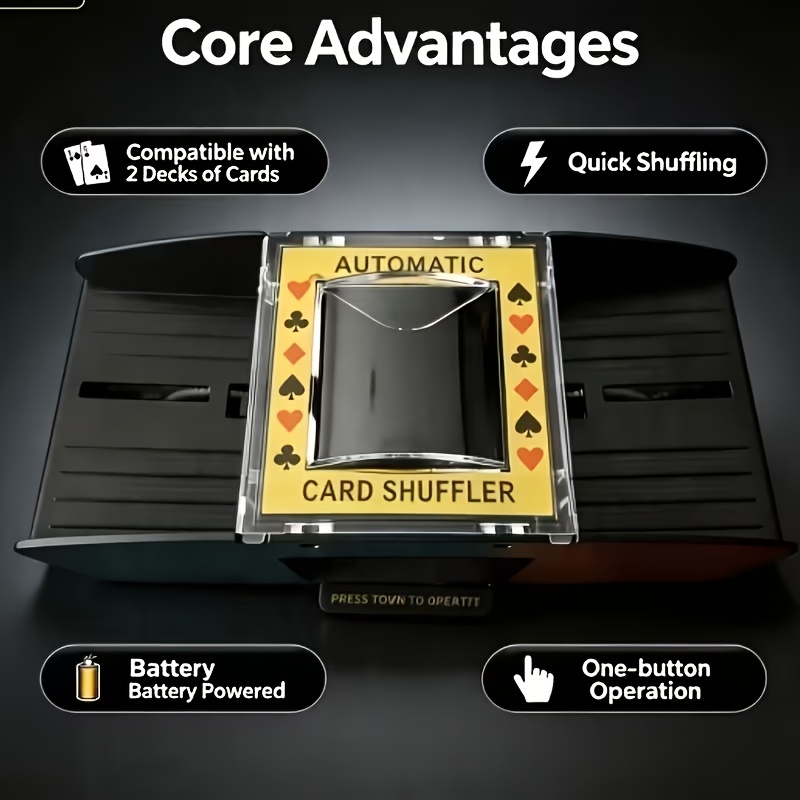 durable plastic automatic card shuffler   family   and poker enthusiasts     shuffler ideal   14 without battery