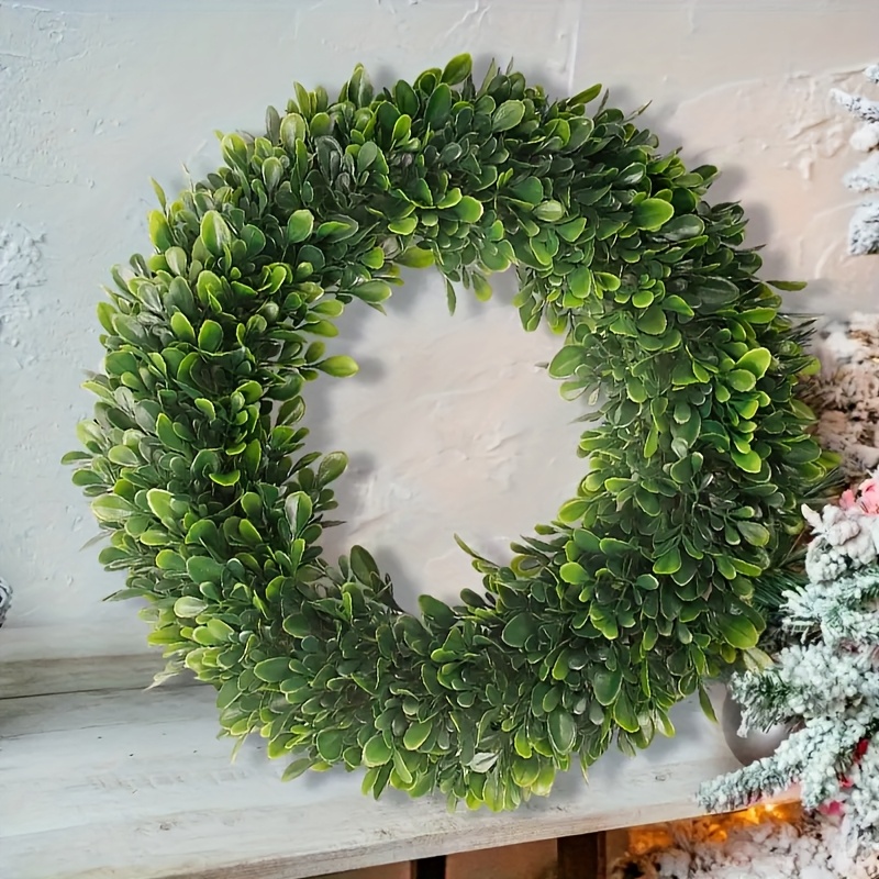 

1pc, Plant Wreath - Diy Holiday & Party Decorations, Front Door, Bedroom, Fireplace, Dining Table - Ideal For Christmas, Ramadan, Valentine's, Day, Graduation