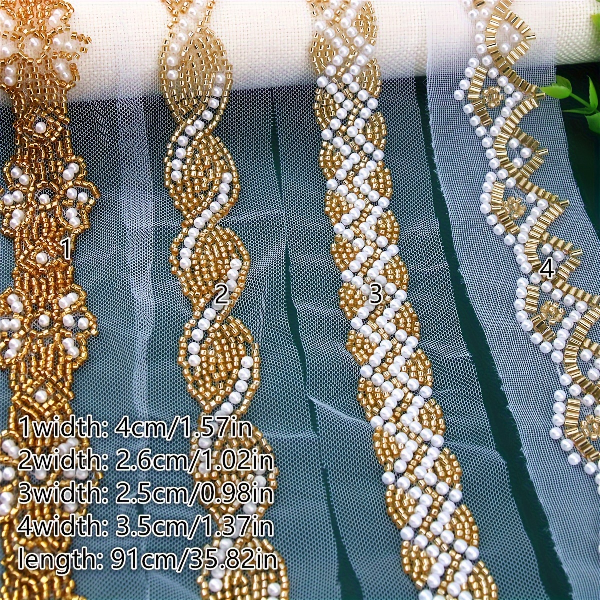 1 yard beaded trim embellishments mixed color - Temu