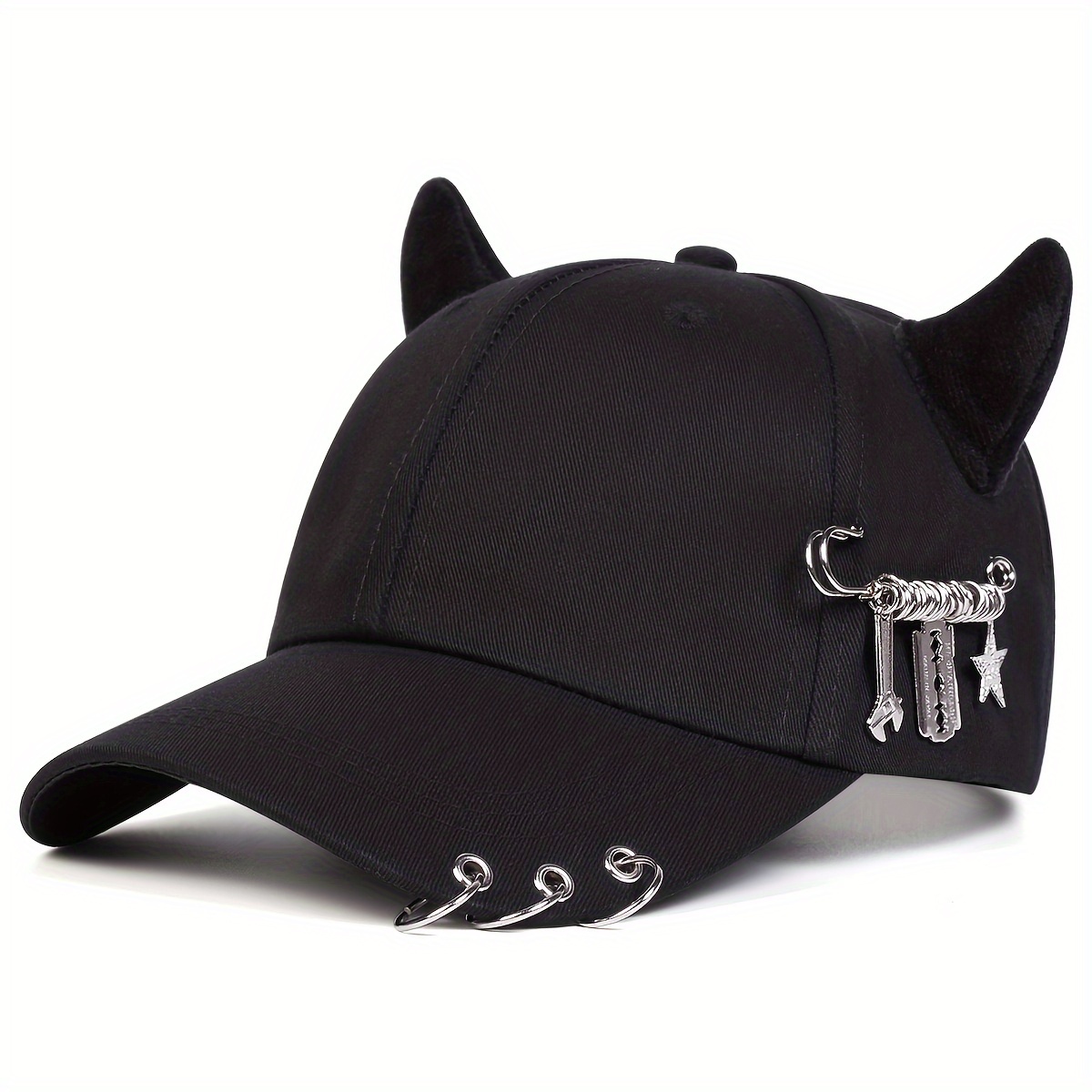 E-shop 1 Damen Horn Baseballcap, Outdoor verstellbare Freizeitmütze, geeignet für Frühlings- Herbstausflüge, Reisen, Strandpartys