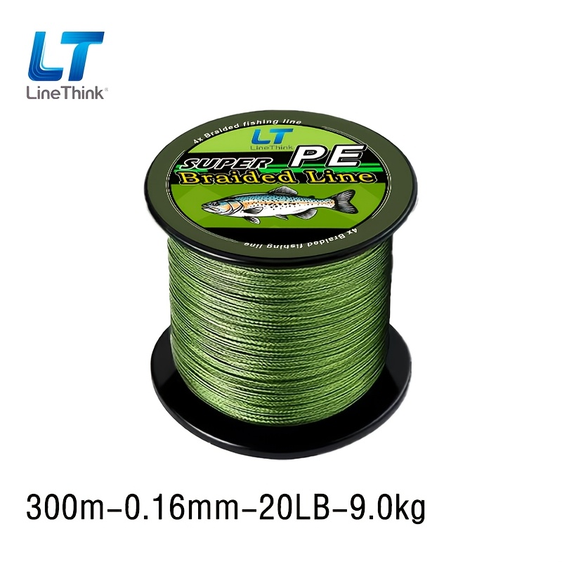 TEMU Ligne de pêche tressée PE à 4 , 300 m, 500 m, solide et durable, résistante à l', adaptée à la pêche au leurre en eau de mer et en eau douce