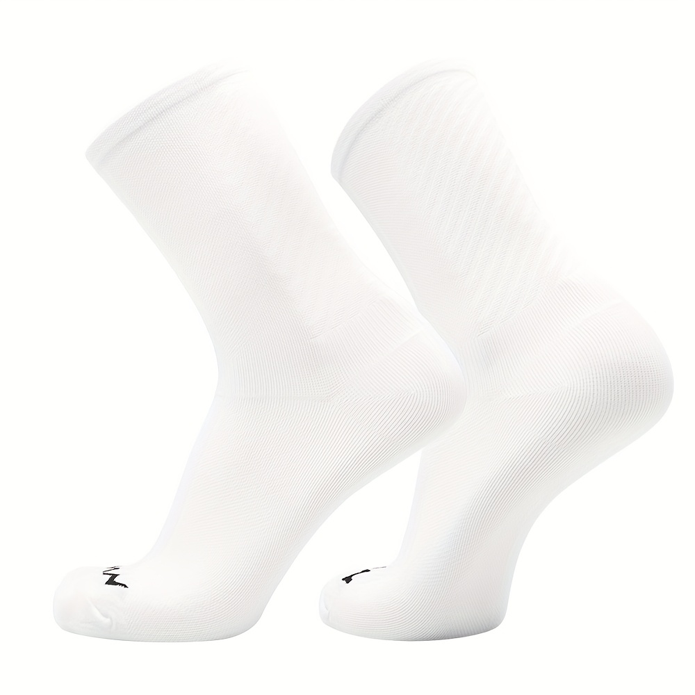 TEMU 1 Pair Of Breathable And Sweat-absorbing Mid-tube Sports Socks, Suitable For Outdoor Sports And Cycling Equipment, Wear For Men And Women