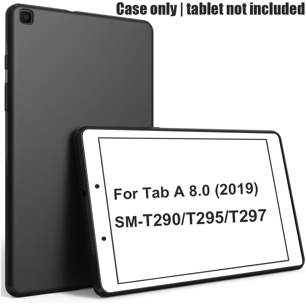 TEMU Case For A 8.0 2019 Model, Ultra-thin Matte Tpu Rubber Soft Shell, 2019 Tablet (sm-t290/t295/t297) Anti-slip, Scratch-resistant Black Tpu Back