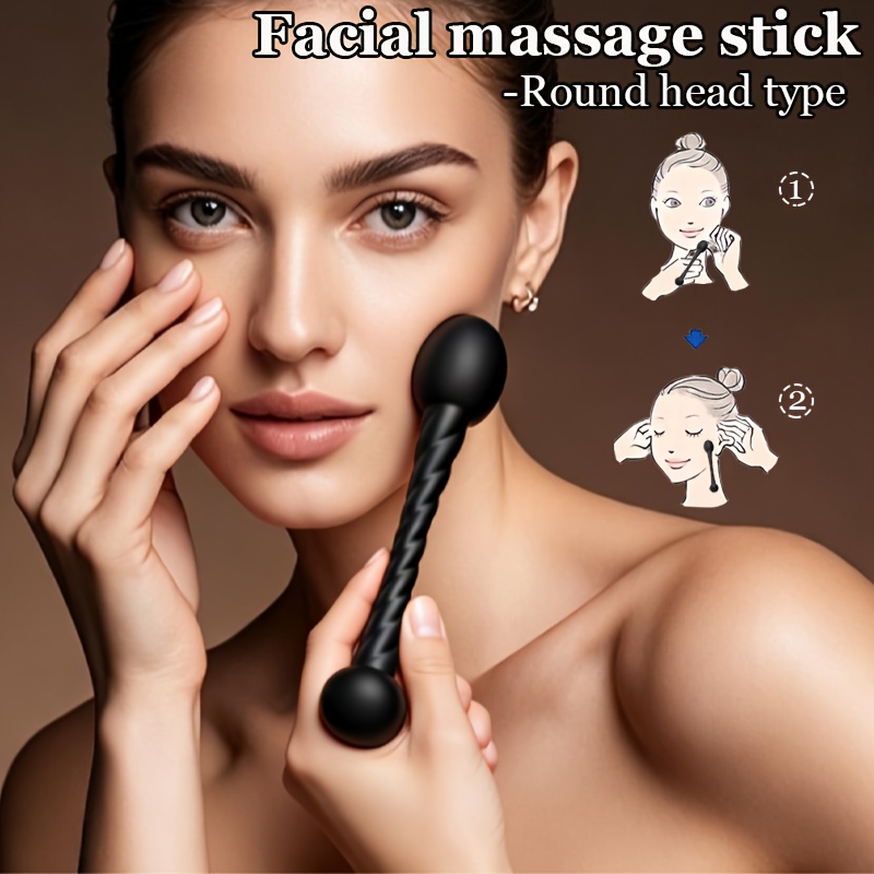 womens   massager manual black round head model beauty massager home skin care massage full   massage for shower skin care travel   gift