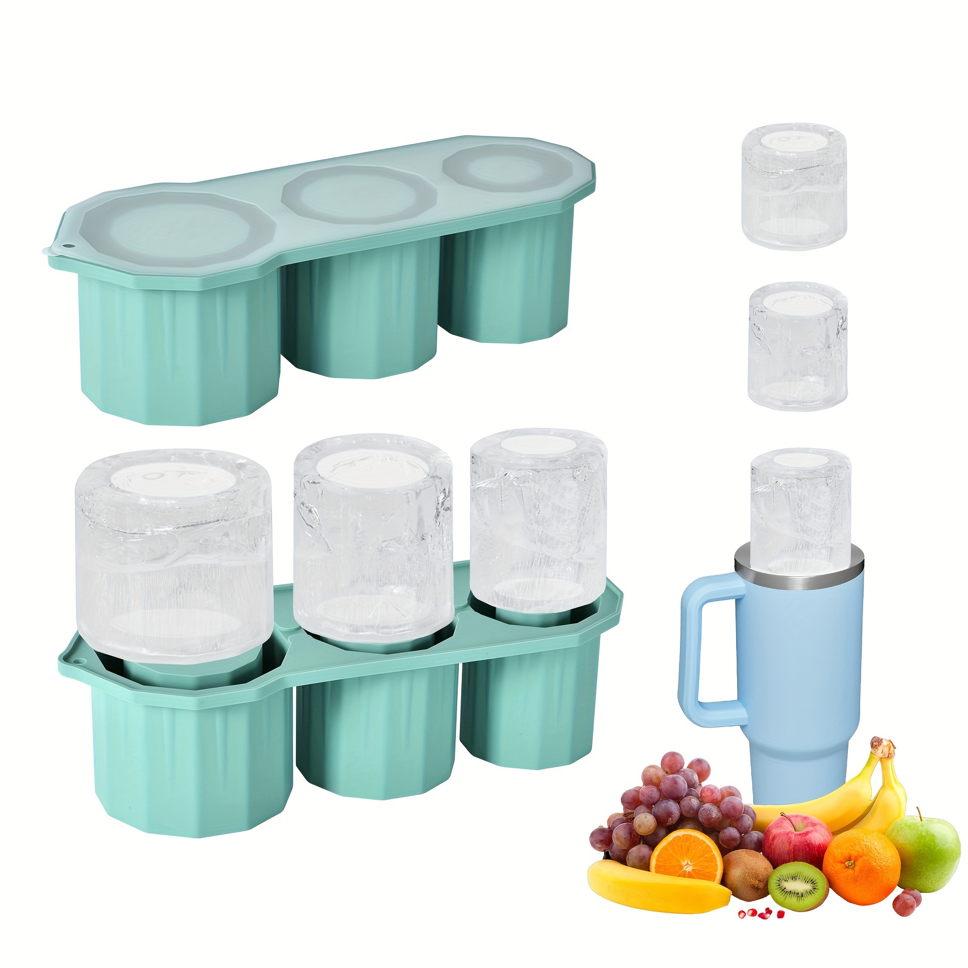 

Glass Silicone Ice Cube Drink Ice Cube Mold Easy To Release With Lid Ice Cup Box