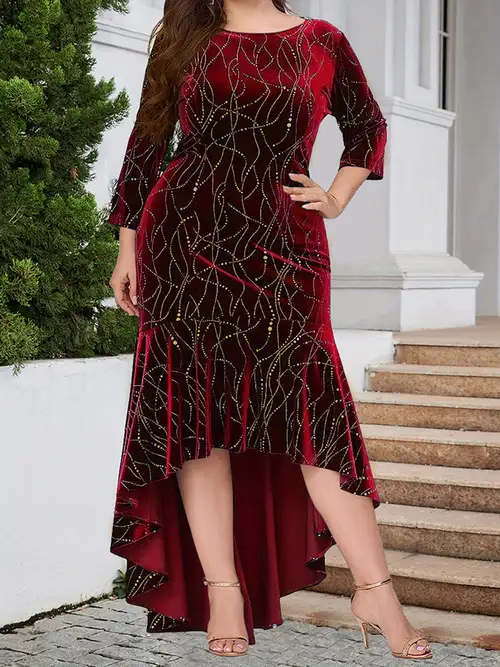 plus size, women's plus size formal & casual red party dress - flattering a-line silhouette, machine washable elegant evening gown for women, dress for party - women' clothing - Temu plus size, women's plus size formal & casual red party dress - flattering a-line silhouette, machine washable elegant evening gown for women, dress for party - women' clothing - Temu
