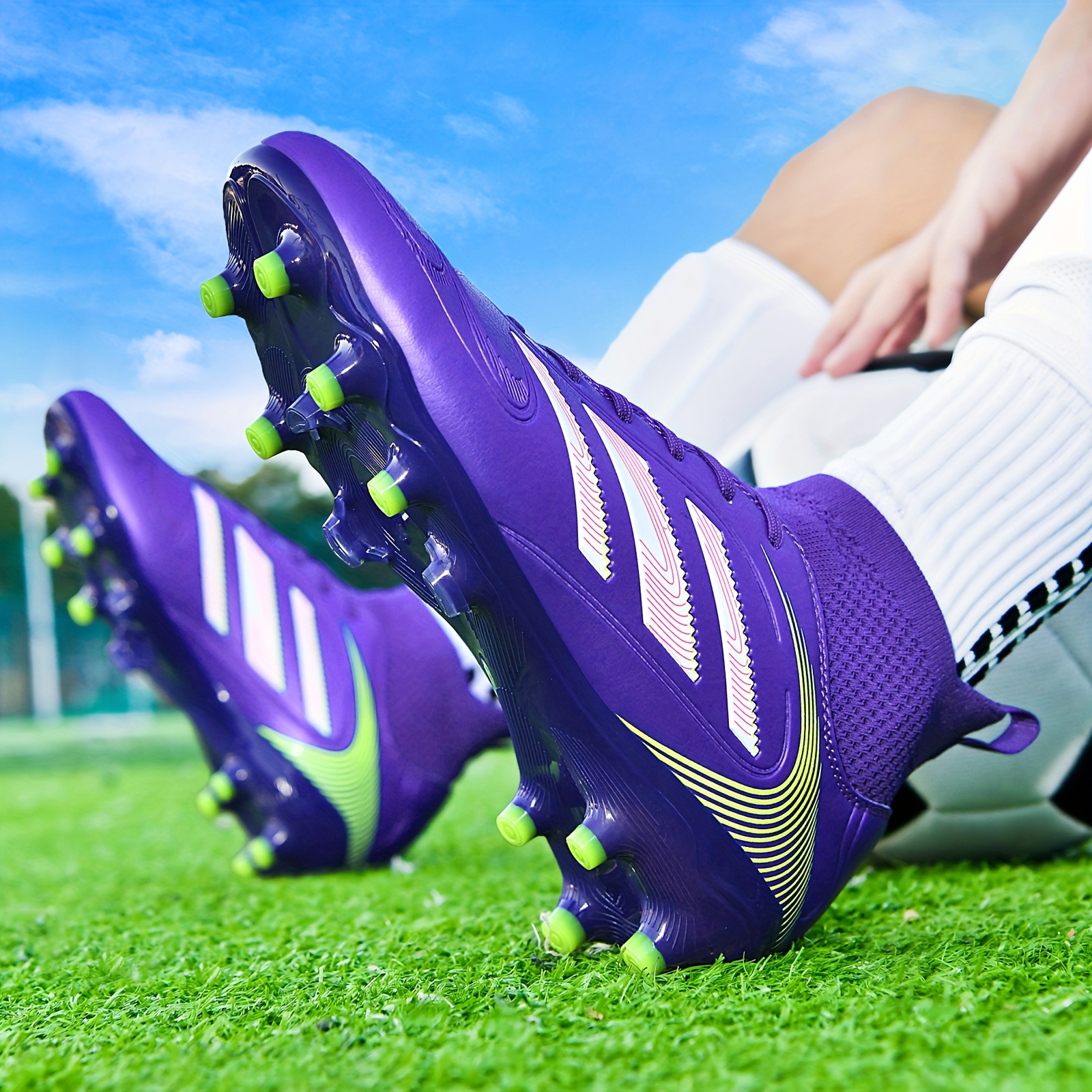 Alternative view of Zapatillas de Fútbol para Hombre, Botas Premium Sin Costuras Antideslizantes y Duraderas para Césped Exterior con…