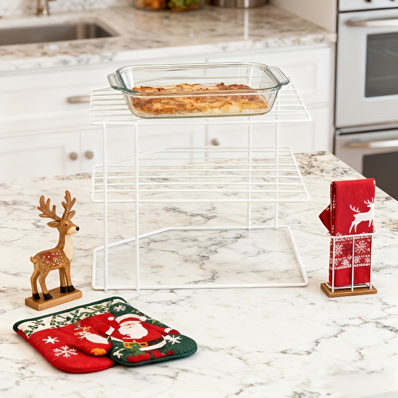 White Three-Tier Corner Insert Storage Rack, Efficient Space-Saving Solution