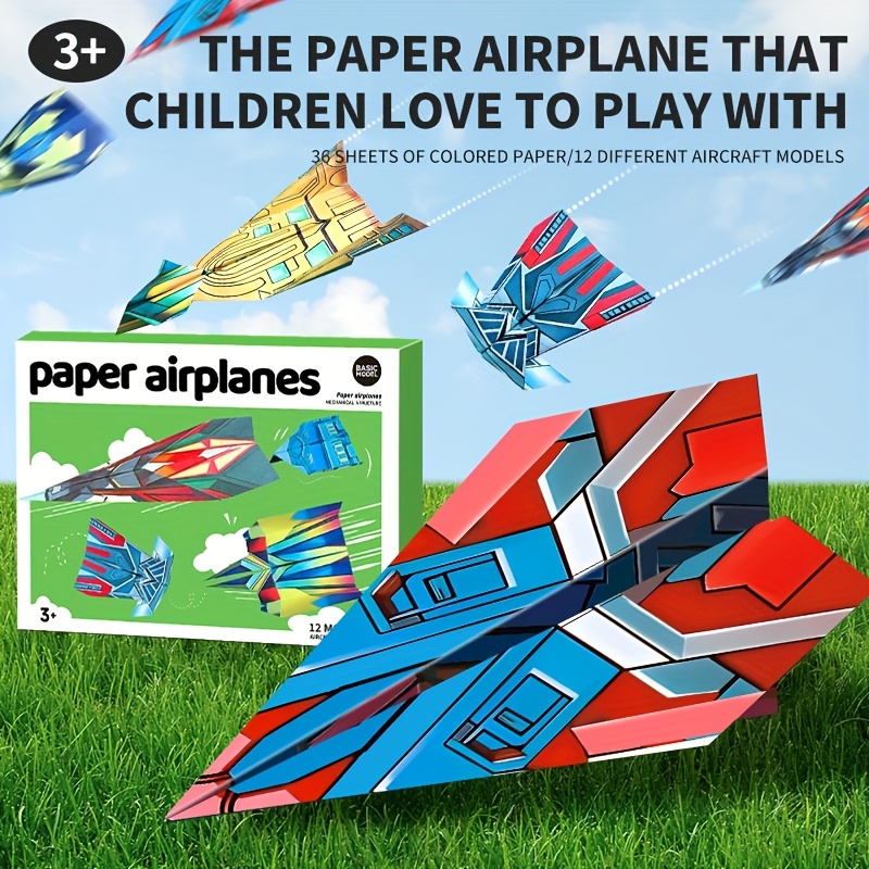 origami airplanes for kids 36 colorful   diy flying craft   arts and stem toy for boys girls ages 3 easy foldable activity for indoor outdoor play