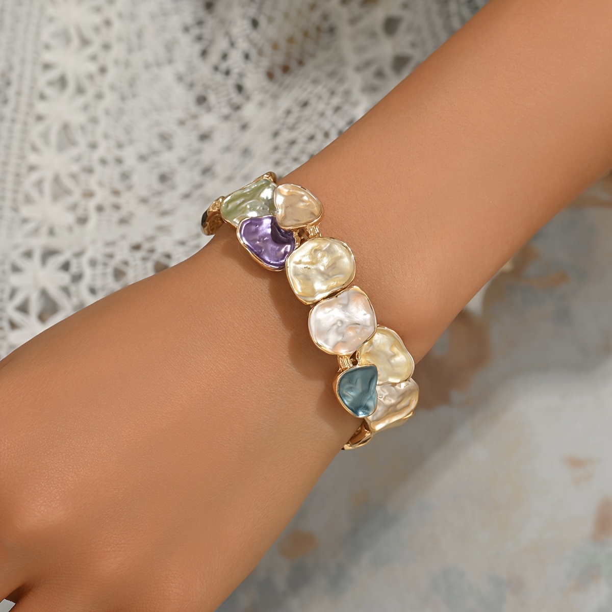 Women's Colorful Enamel Bangle, Niche Design Bracelet