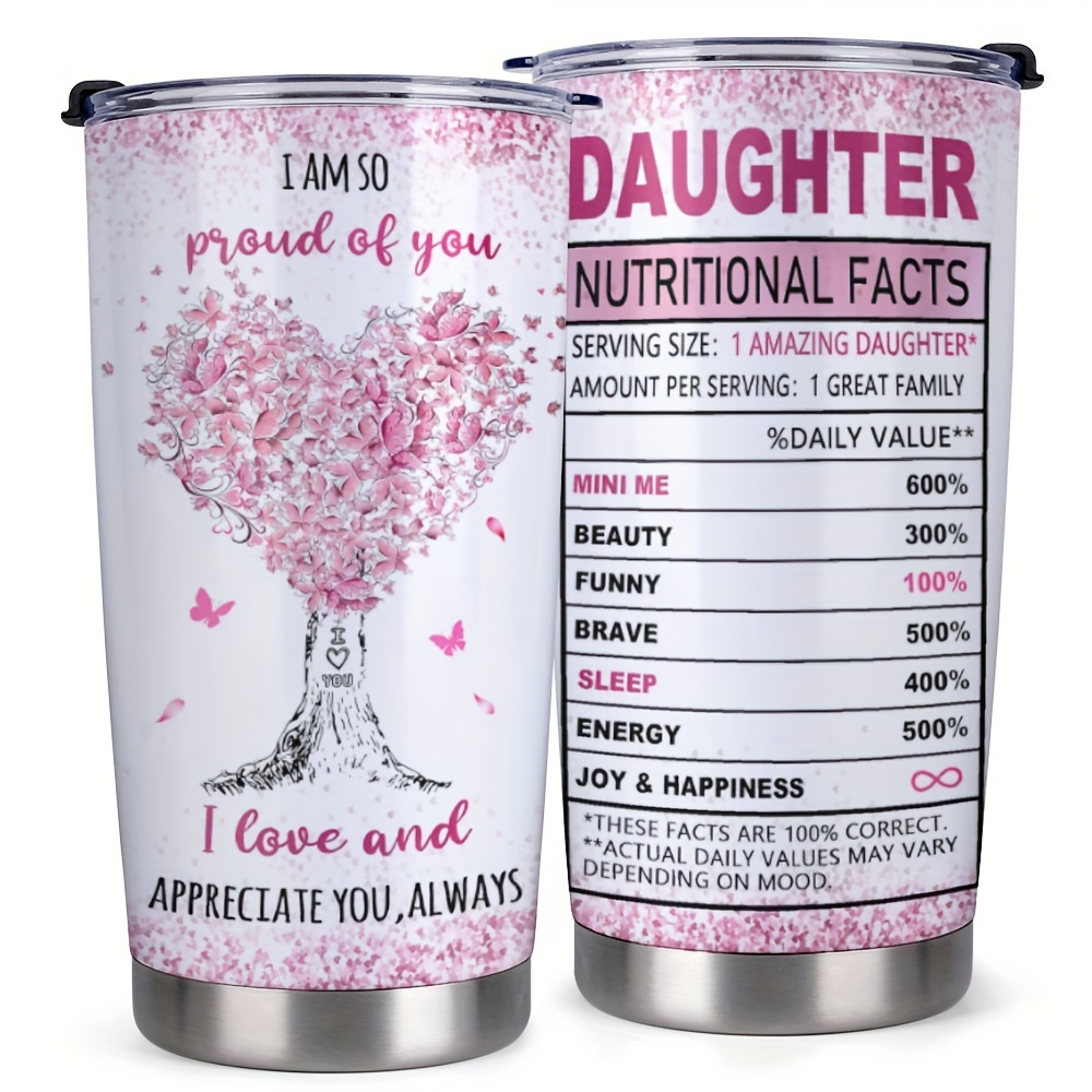 

1pc Daughter Gift From Mom, Dad Tumbler, Gifts For Daughter From Mother, Father - Birthday Gift Ideas For Daughter, Gift For Adult Daughter Cup 20oz