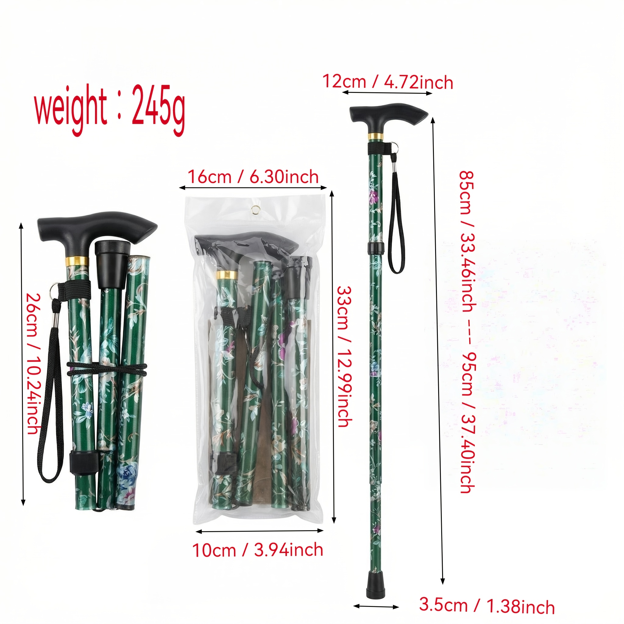 TEMU 2pcs - Lightweight Hiking Sticks Set, Includes Non-slip Hiking Sticks And Soft Pp Outer Bag. Aluminum Alloy Adjustable Cane, Outdoor Hiking And