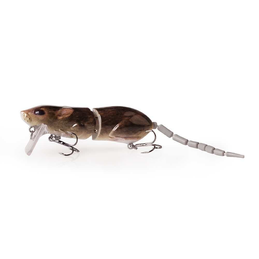 TEMU 8cm/3.15in 15g/0.53oz Mouse Lure 2 Artificial Plastic Mouse Fishing Lure Swimbait Rat Floating Wobbler Hard Bait Additions Tackle Freshwater And