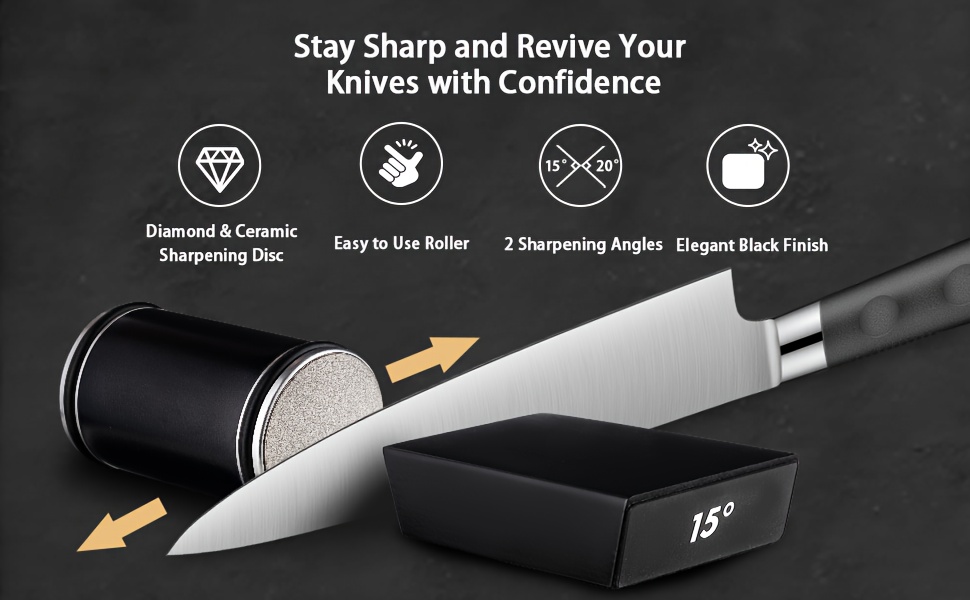 1  knife sharpening system kit diamond and ceramic sharpening system for kitchen knives medium grit manual non electric precision tool 15 and 20   with ideal for chefs knives for christmas and new year gift details 7