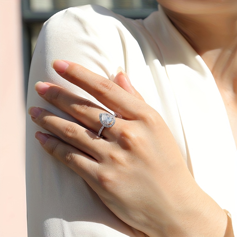 Moissanite Ring 925 Sterling Silver Wedding Ring for Men and Women