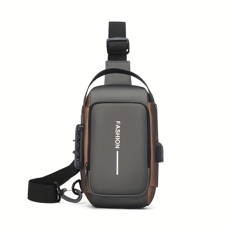 E-shop Hüfttasche Herren mit Zahlenschloss – Unisex Schwarze Schultertasche - Großes Fassungsvermögen, Stylischer Casual Rucksack für iPad