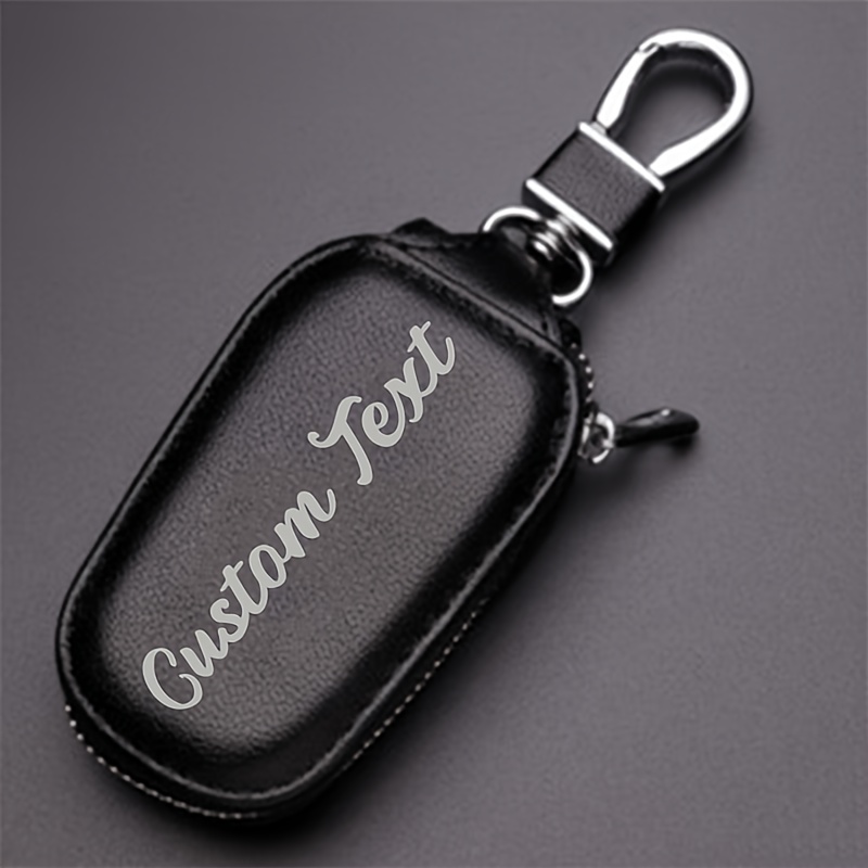 TEMU Porte-clés multifonctionnel pour homme avec lettre initiale personnalisée, étui pour clés de voiture grande , cadeau pour petit ami, mari, pour