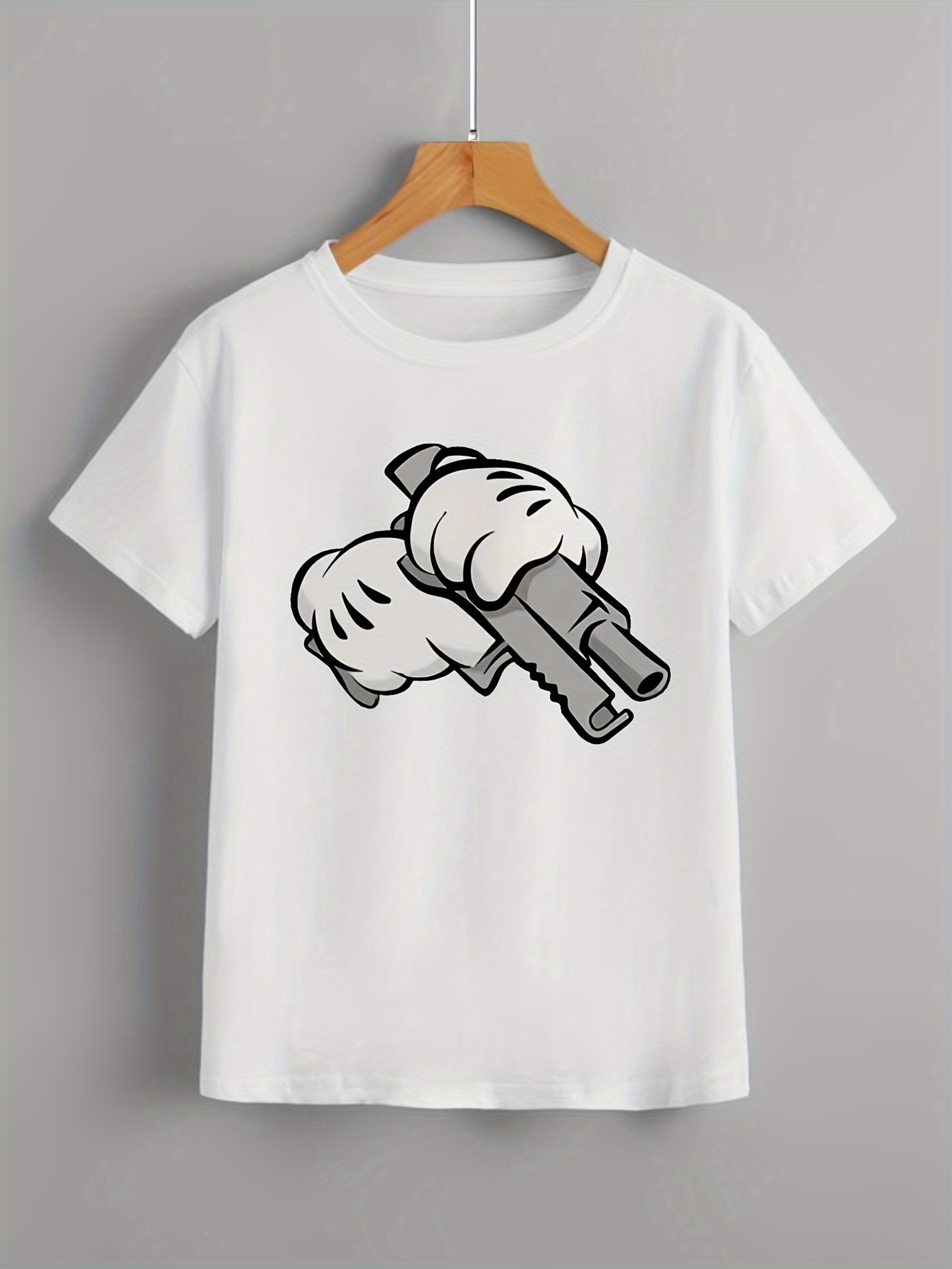 Funny Cartoon Print Boy's Casual T shirt Vibrant Comfortable - Temu
