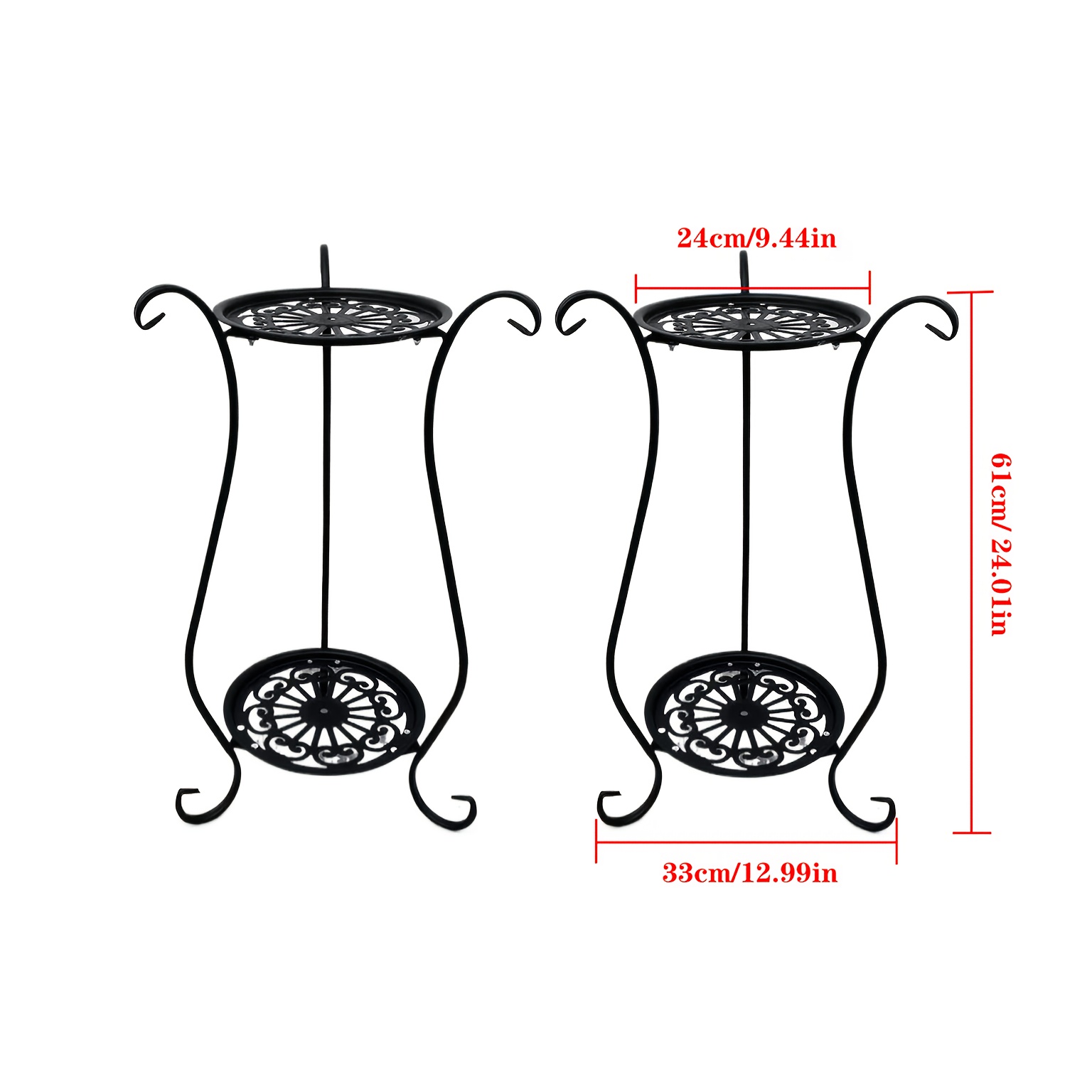 E-shop Minimalistischer Europäischer Metall-Pflanzenständer 2er-Set – Vielseitiger Blumentopfhalter für Innen & Außen, Ideal für Wohnzimmer, Balkon und