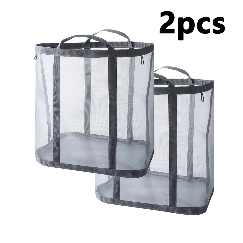 TEMU 2pcs Laundry Baskets, Foldable Dirty Clothes Storage Bags, Laundry Sorting Bins With Handles, Portable Laundry Baskets, Suitable For Bedrooms,