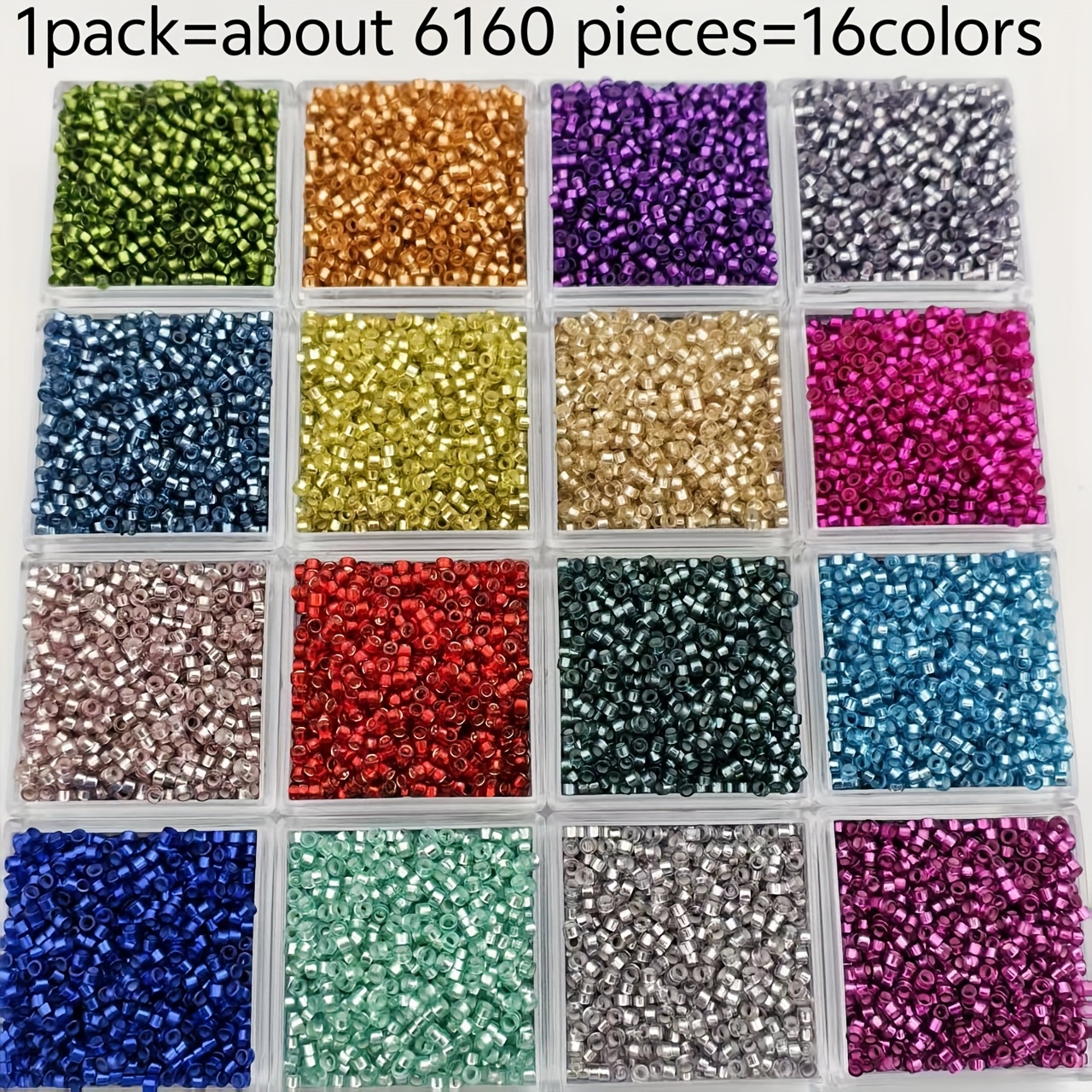 E-shop 6160 Stück 16-farbige Perlen, 3080 Stück 8-farbige Perlen für Kunst, Handwerk Nähzubehör, DIY Perlenarbeit, Schmuckherstellung,