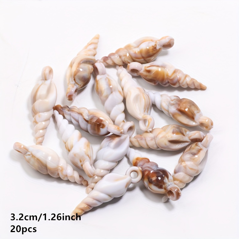 TEMU 20pcs Creative Seashell-shaped Acrylic Pendants, For Friendship Handmade Bracelet Necklace Jewelry Making