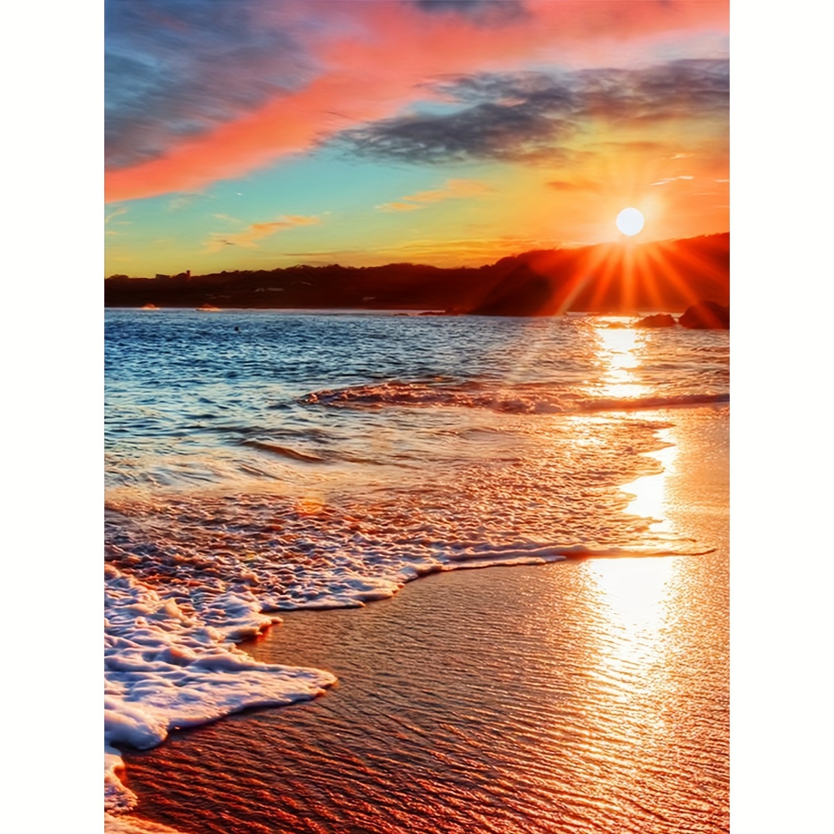 

Sunset Beach Seascape Acrylic Paint By Numbers Kit For Adults - Diy Frameless Canvas Painting Set For Home Wall Decor, Mosaic Art Gift, 30x40cm (11.8x15.7in), Pack Of 1