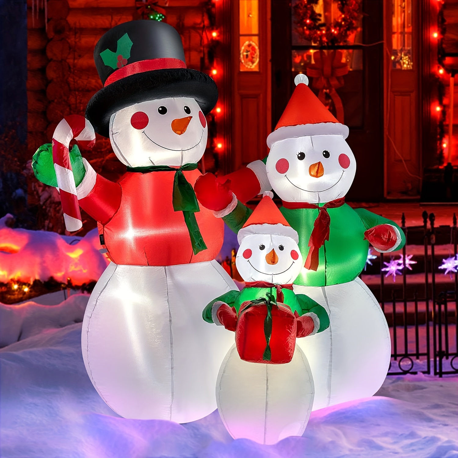 

6ft Christmas Inflatables Snowman Decorations Christmas Led Lights Decor For