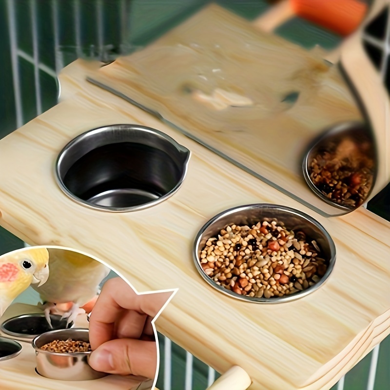 Parrot Food Feeder Box with Frosted Standing Pole