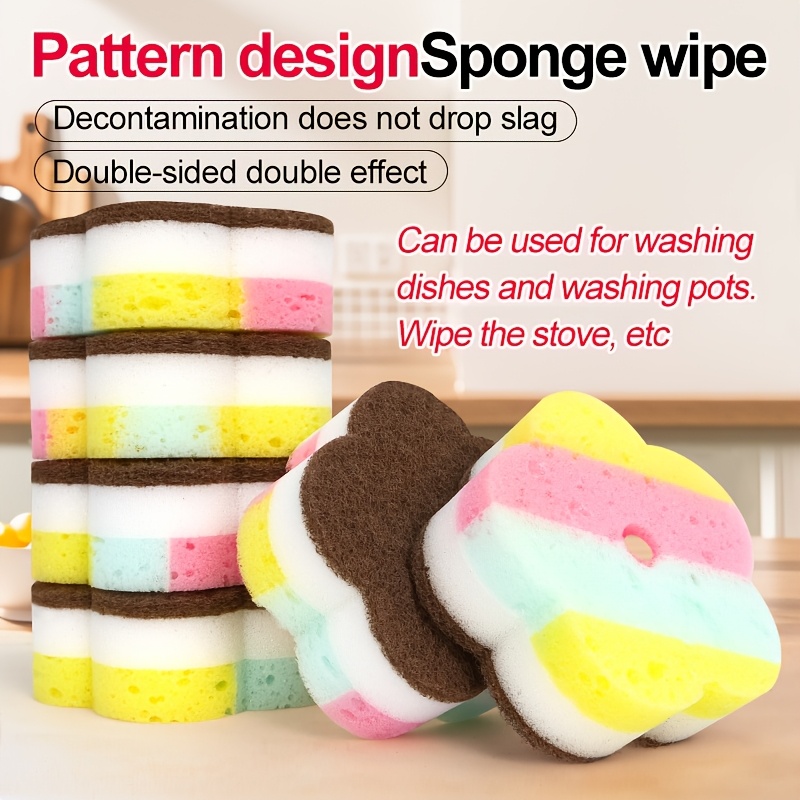 

6/12/24pcs -layer Seaweed Dishwashing Sponges, Cleaning Tools, Absorbent, Non-scratch, , Washing Dishes, Pots, , And Sinks.