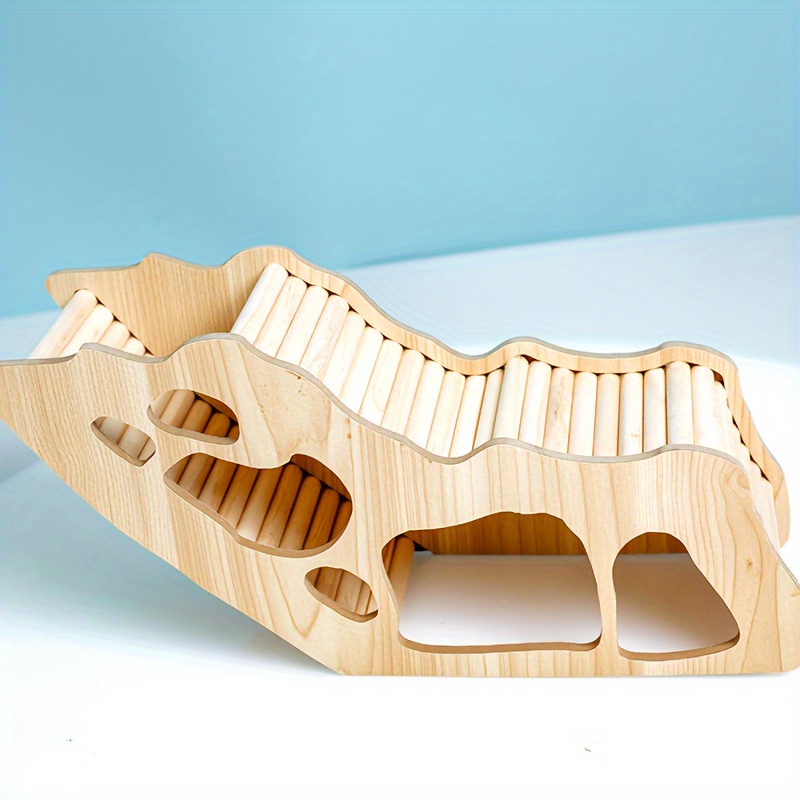 

Wooden Hamster House With Multi-chamber Tunnels – Small Accessory For , Mice, Gerbils, And Dwarf Rats