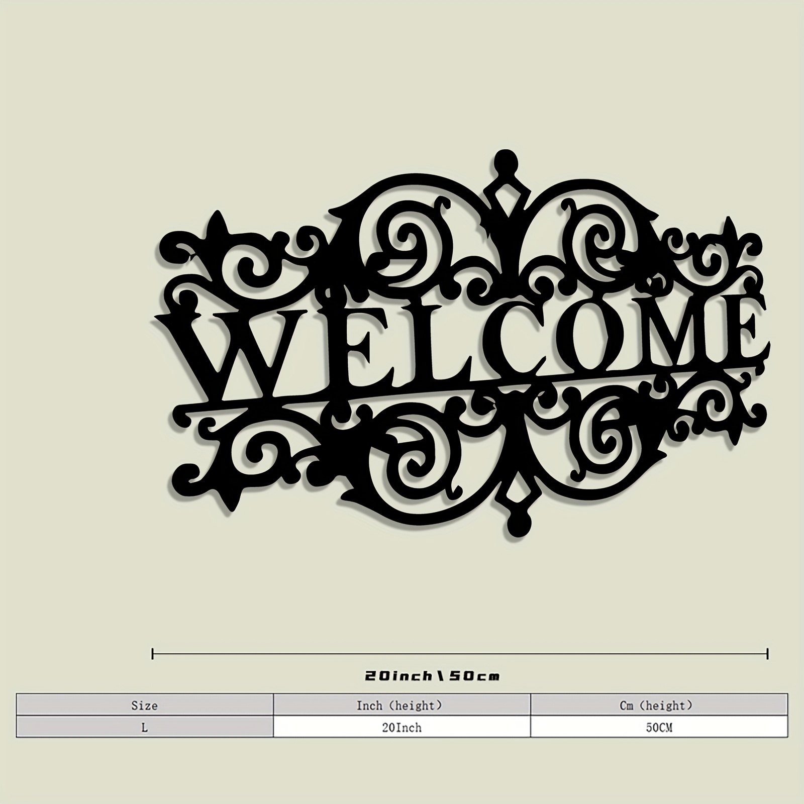 TEMU 1pc Welcome Sign Metal Wall Art, Welcome Sign Statue Mural, Perfect For Front Porch Wall, Home Decor, Ideal Gift For Home Decor Enthusiasts,