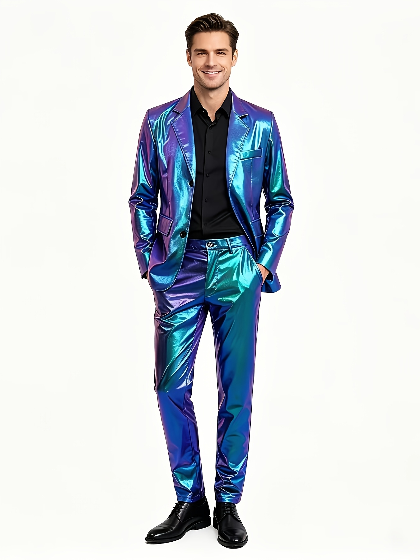 Men's Holographic Metallic Suit for Halloween