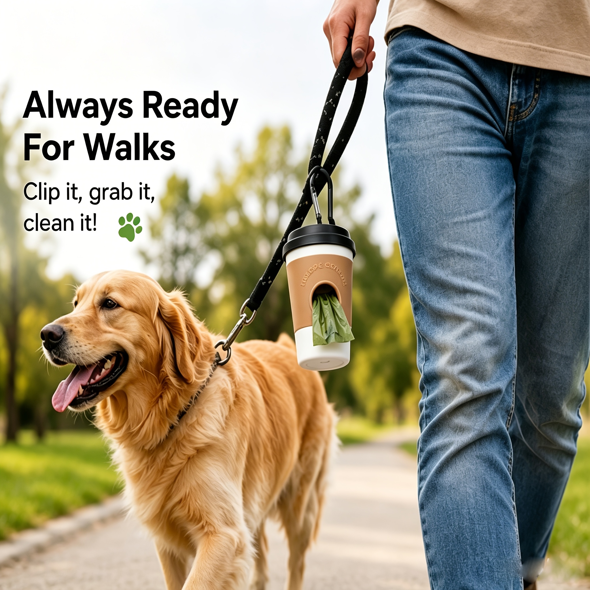 portable coffee cup dog waste dispenser holder   bag dispensing system hygienic   operation for on the go picking up after puppies ideal for walking   use compact hygienic pet   device Product details 0