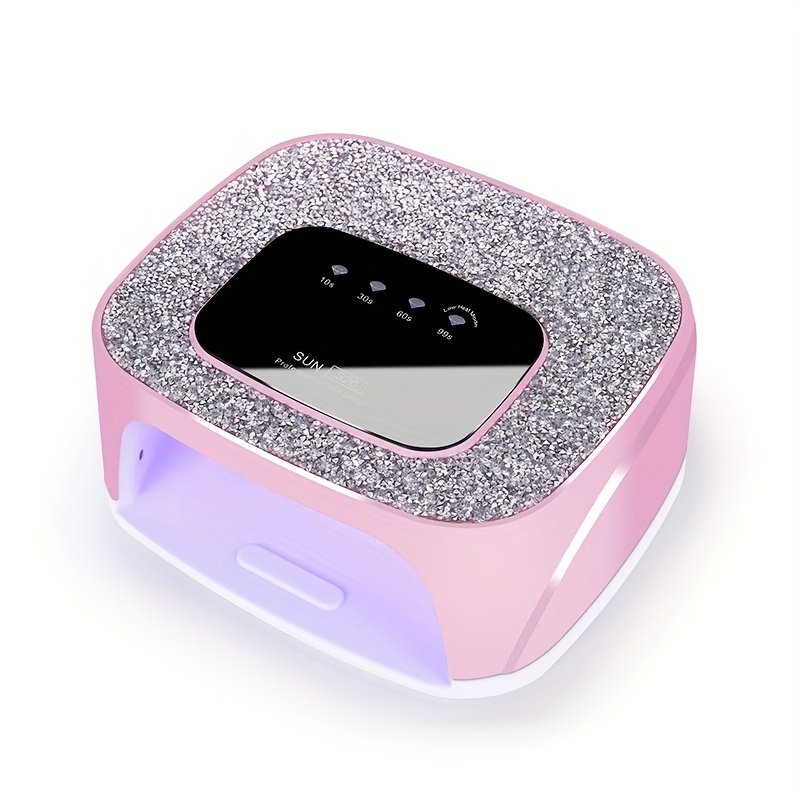 TEMU Nail Lamp, 168w Cordless, Chargeable Nail Lamp With 36 Beads, 4 Timer Setting With Touch Control Light For Gel Nail, Sparkling Led Nail Lamp Black, White, Pink