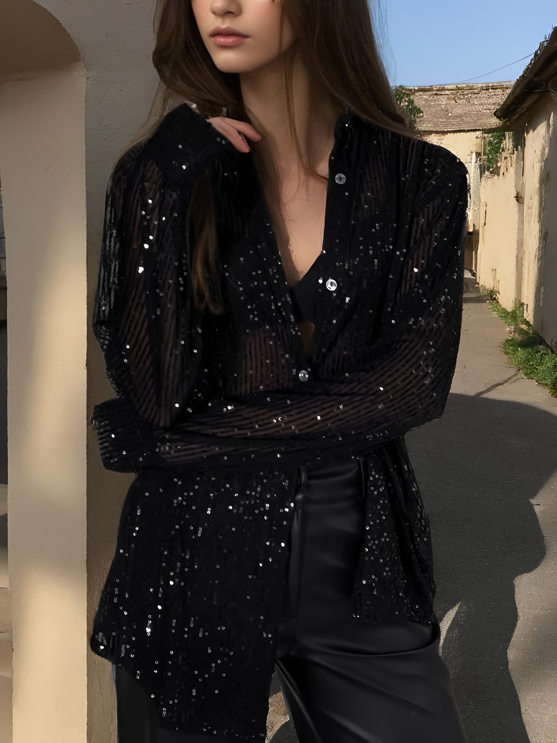 ladies black evening top